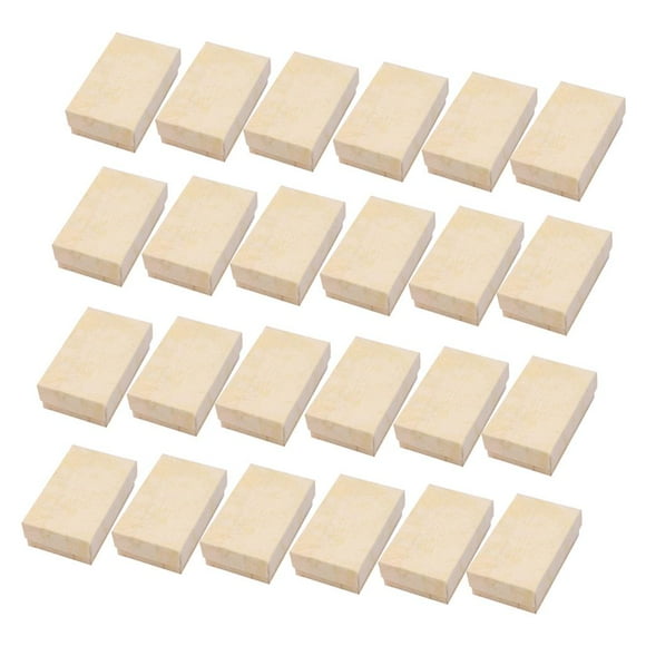 Langgg 24 Pieces Jewelry Gift Box Set Paper Cardboard Jewelry Holder Cases Beige Beige 8.5x5x2.5cm