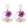 thumbnail image 1 of Colgante redondo Colgante de flor Colgante de de flores secas DIY redondo de cristal Púrpura Yuyangstore Los encantos secados de la flor, 1 of 8