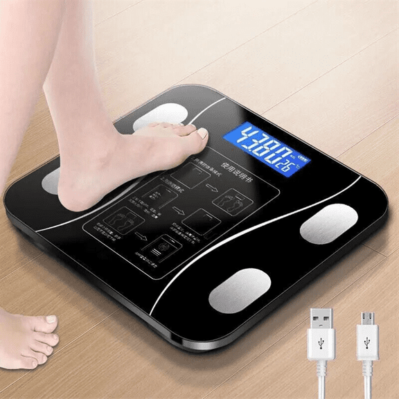Special Electronic Scale for Body Management and Fat Loss, Smart Mode, Bluetooth Body Fat Scale, Home Weight Scale,1 x Scale 1 x usb cable,Black