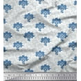 thumbnail image 1 of Soimoi Blue Poly Georgette Fabric Artistic Floral & Scale Geometric Print Fabric by the Yard 52 Inch Wide, 1 of 1