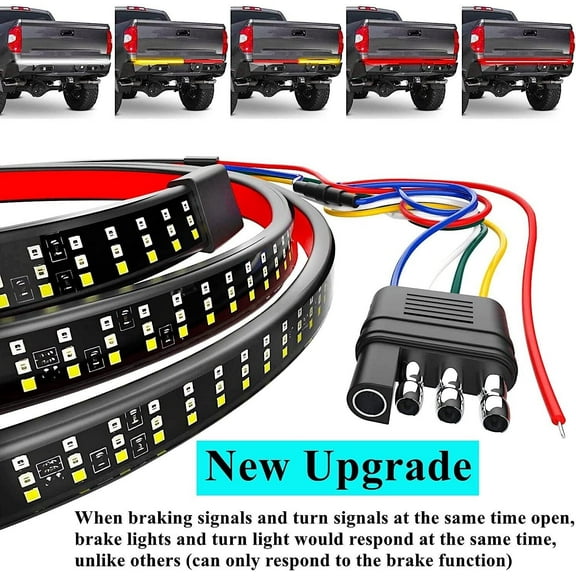 New 60 Inch Tailgate Light Bar LED Light Strip, 3 rows 432 Led For Truck RV Etc.