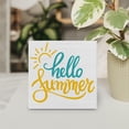 thumbnail image 4 of Zomyto 7"x7" Country Hello Summer Sun Wood Box Sign Decor Desk Sign Summer Quote Sun Wooden Box Block Sign, 4 of 5