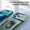thumbnail image 6 of for iPhone 14 Pro Max Hard Case, with Camera Cover & Kickstand Holder, Built-in 360°Rotate Ring Stand Anti-scratch Drop Protection Magnetic Phone Case for Apple iPhone 14 Pro Max - Green, 6 of 7