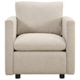 thumbnail image 4 of Modern Contemporary Urban Design Living Room Lounge Club Lobby Armchair Accent Chair, Fabric, Beige, 4 of 9