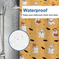 thumbnail image 4 of Halloween Ghost and Pumpkin Shower Curtain, Holiday Bathroom Decor, Polyester Fabric Waterproof Machine Washable, Halloween Home Party Decoration, 72 x 72 Inches, 4 of 7