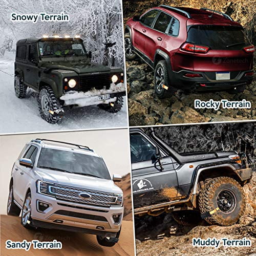 Zone Tech Vehicle Snow Traction Tire Block SUV and Pick Up Tire Blocks for Emergencies and Road Trip Premium Quality Strong Durable All Weather//Season Anti-Skid Car