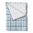 thumbnail image 2 of Blue Soft Flannel Fleece Throw Blanket, Square Patterns with Wavy Lines Spring Picnic Inspired Image, Cozy Plush for Indoor and Outdoor Use, 60" x 80", Almond Green Slate Blue, by Ambesonne, 2 of 5