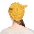thumbnail image 3 of PaZinger Women Winter Beanie Devil Horns Cat Ear Crochet Braided Knit Ski Wool Cap Hat, 3 of 5