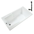 thumbnail image 4 of Streamline N-4210-727-ORB 72 in. x 36 in. Acrylic Soaking Drop-In Bathtub in Glossy White, With External Drain in Matte Oil Rubbed Bronze, 4 of 12