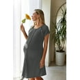 thumbnail image 6 of Avidlove 3 in 1 Nursing Dress Maternity Nightgown Labor/Delivery Breastfeeding Birthing Gown with Button, 6 of 7
