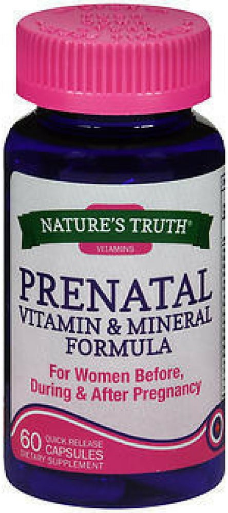 Nature S Truth Prenatal Vitamin And Mineral Formula Capsules 60 Ea Pack Of 3 Walmart Com
