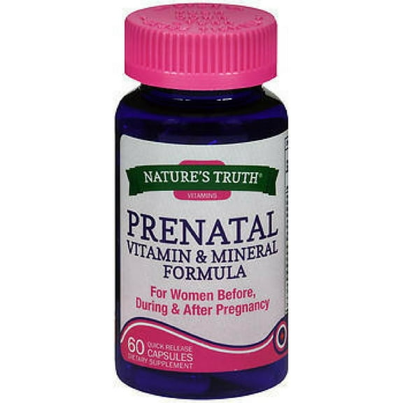 Nature's Truth Prenatal Vitamin and Mineral Formula Capsules, 60 ea (Pack of 2)