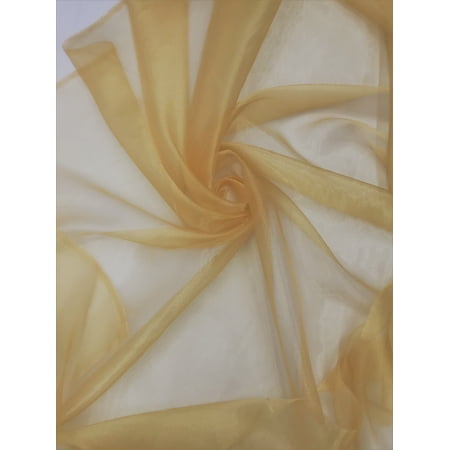 Twinkle Shimmery Sheer Organza, 60" Wide, Sells by the Yard from Sal Tex Fabrics, Gold
