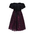 thumbnail image 2 of Little Girls Fuchsia Black Flower Bow Adorned Party Dress 6, 2 of 7