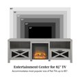 thumbnail image 4 of Meuble TV avec Cheminée Style Ferme Rustique 70 Pouces en Gris Pierre, 4 of 9