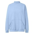 thumbnail image 3 of idosla Mock Neck Sweatshirt Women Oversized Turtleneck Pullover Long Sleeve Tops Fall Fashion Y2K Outfits With Pockets (Light Blue, XL), 3 of 3