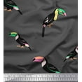 thumbnail image 1 of Soimoi Gray Poly Georgette Fabric Toucan Bird Print Fabric by Yard 52 Inch Wide, 1 of 3