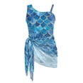 thumbnail image 7 of SEANATIVE Girls One-Piece Swimsuits with Mesh Cover-up Skirt One-Piece Bathing Suits Back Cutout Stylish Swimwear for Kids Teenagers, Size 7-8, Blue Gradient Mermaid Scale Print, 7 of 7