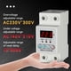thumbnail image 2 of Tholdsy Protector de voltaje de carril DIN ABS reemplazo Digital botón eléctrico Control bajo voltaje hogar Oficina Hotel voltímetro Adaptadores de corriente 63A, 2 of 6