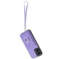 thumbnail image 2 of Wallet Case for Motorola Moto G 5G 2024 / G Play 5G 2024, Stylish Ultra Slim PU Leather Card Slots Ring Stand Wrist Strap Shockproof Protective Thin Lightweight Back Case Cover, Purple, 2 of 7