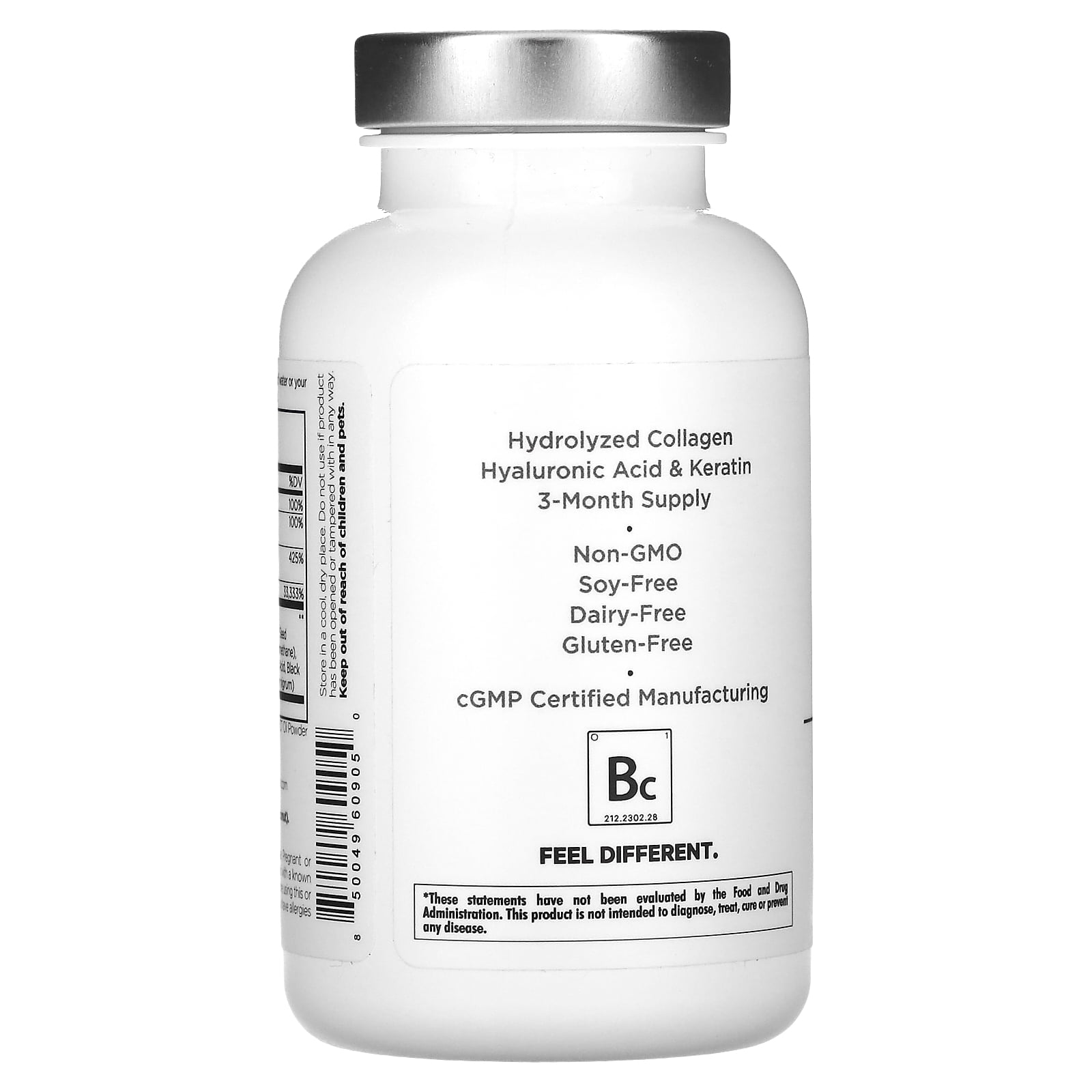 Amen Biotin Collagen Peptides, Vitamins C & E, Folate, Keratin, Hyaluronic Acid, Hair & Skin, 90 ct