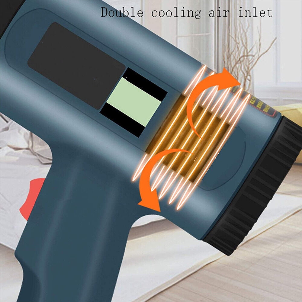 Heat Gun, 2500W Heavy Duty Hot Air Gun Kit with 140°F-1112℉ Dual-Temperature Settings and 4 Nozzles for Shrinking PVC,Stripping Paint, Crafts
