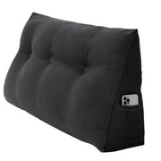 YEERSWAG Triangular Wedge Pillow Twin Size Headboard Pillow with Phone Pockets, Velveteen Cover, Support for Reading, Sofa & Office 39x20x9 inches