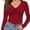 Burgundy, variant on Womens Fall Deep V Neck Long Sleeve Shirts Modal Slim Fit Basic Tee Tops 2024