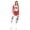 Red, variant on Halloween Wolf Cosplay Costume,Werewolf Full Bodysuit with Tail,Women's Animal Wolf Jumpsuit Catsuit Costume