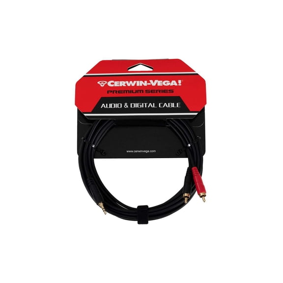 15Ft 3.5MM Stereo Male to Dual RCA Males Cable - CBL35MMDRCA15