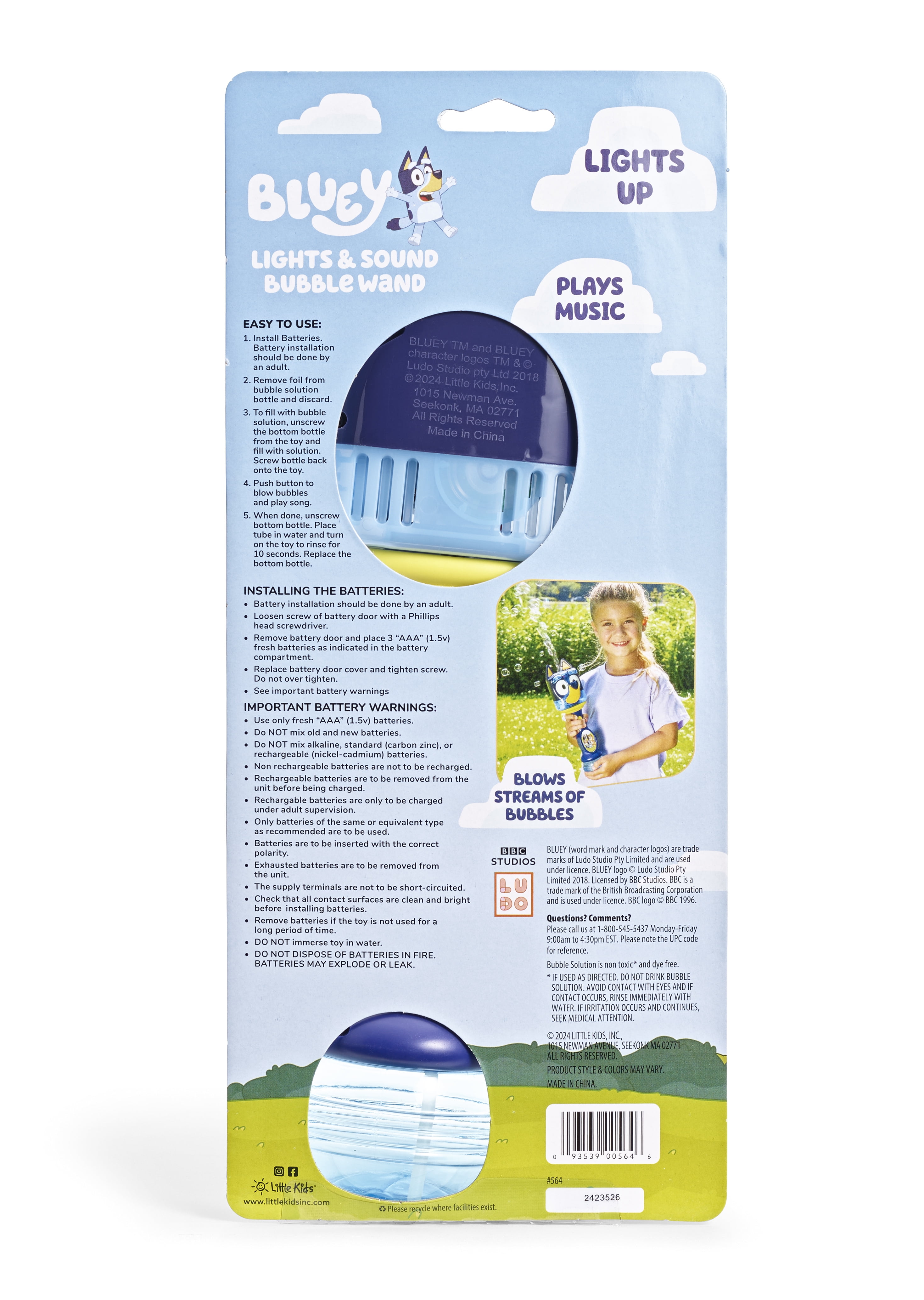 Little Kids Inc. Bluey Light & Sound Bubble Wand
