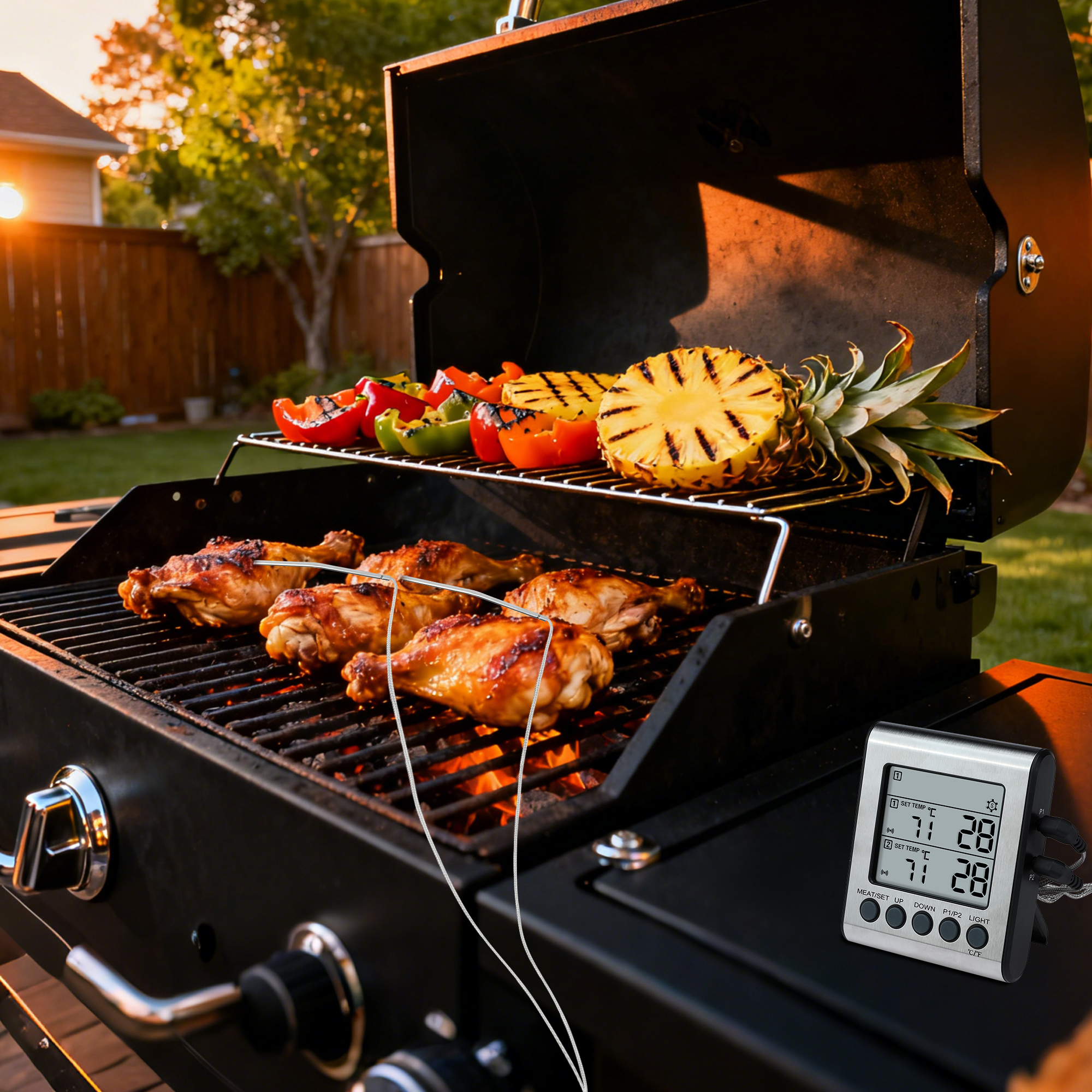 Unique Bargains Digital Meat Instant Read Cooking Thermometer Dual Probe