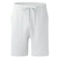 thumbnail image 2 of Vedolay Men's Casual Solid Color Drawstring Fashion Short with Pockets,White XXL, 2 of 3