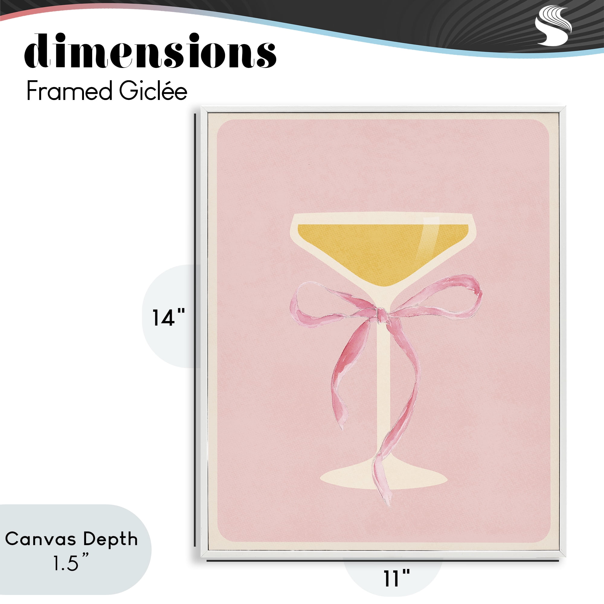 Stupell Industries Champagne Party Glass White Framed Giclee Art, design by Lucille Price