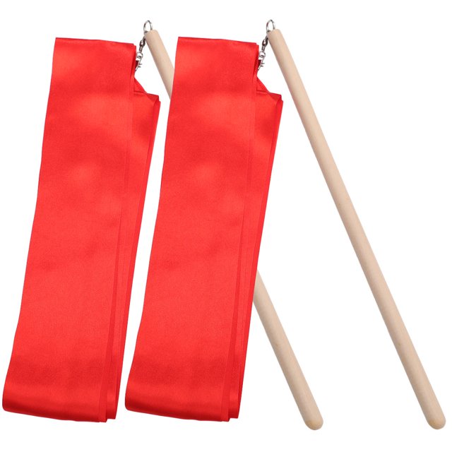HONMEET 2Pcs Gymnastics Dance Streamers Long Strip Dance Props Marching Band