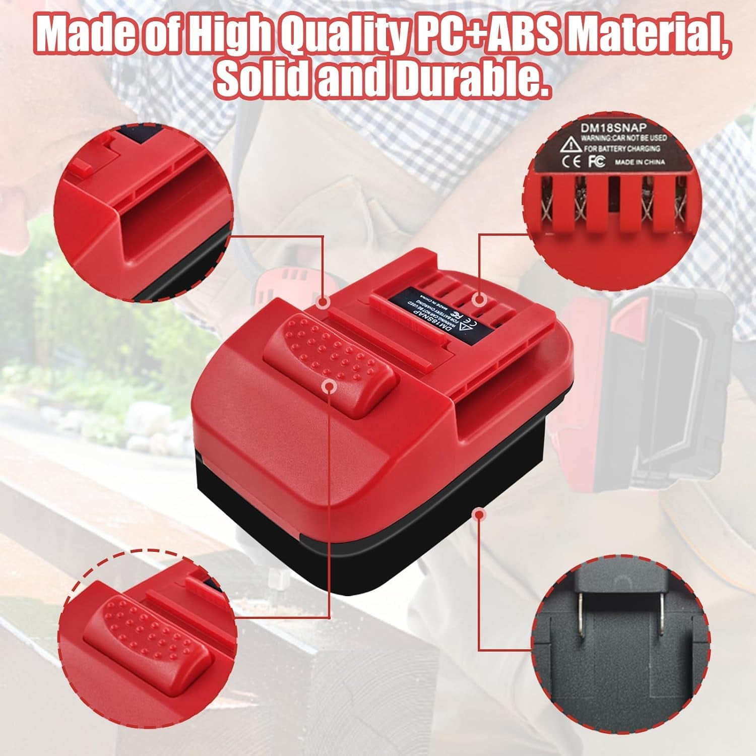 Adapter Fit for De*walt 18v-20v & for Mil*wau*kee 18v-M18 Lithium Batteries, DM18SNAP Converter use for Snap On 18V Li-ion Battery Power Tools  CTB8185 CTB7185