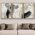 thumbnail image 4 of IDEA4WALL 3 Panels Framed Canvas Print Wall Art Set Black Tan Paint Stroke Collage Abstract Landscape Illustration Modern Art Decorative Nordic Artwork for Bedroom - 16"x24"x3 Panels Natural, 4 of 5