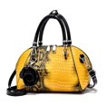 thumbnail image 1 of Bolso de mano de estilo europeo/americano para mujer, bolsa de mano con patrón de cocodrilo amarillo, bandolera de concha pequeña, 1 of 6