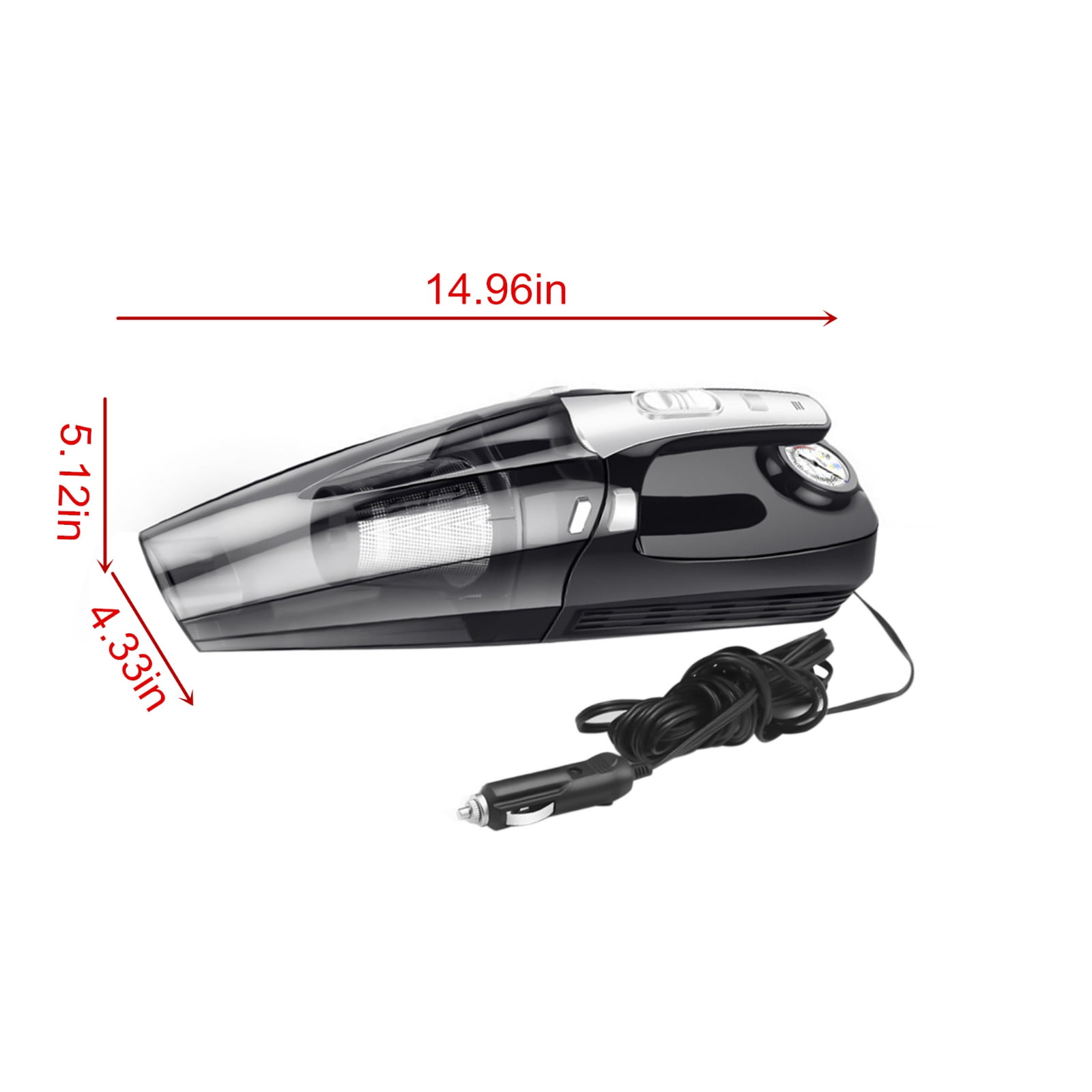 Car Vacuum Handheld Cleaner,Tire Inflator for Car,12V Auto Shut Off Compressor with Led Light,4 In 1 Portable Vacuum Cleaner with Pump Save 50% off