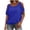 Blue, variant on Womens Cold Shoulder Tops Banded Bottom Boat Neck T Shirts Summer Sexy Casual Loose Fit Clothes