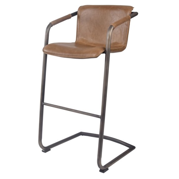 Indy Faux Leather Arm Bar Stool (Set of 2), Multiple Colors