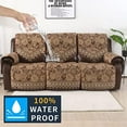 thumbnail image 2 of Waterproof Recliner Sofa Covers Non-Slip Recliner Couch Covers for 3 seat, Split Washable Jacquard Reclining Couch Covers Furniture Protecto (Brown, 3 Seater), 2 of 9