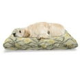 thumbnail image 1 of Floral Pet Bed, Repetitive Vintage Style Pattern of Mustard Tone Flower Silhouettes, Resistant Pad for Dogs and Cats Cushion with Removable Cover, 24" x 39", Grey Yellow and Slate Brown, by Ambesonne, 1 of 4