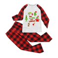 thumbnail image 2 of Conjuntos de pijamas navideños familiares a juego Grinch 2024, pijama de Grinch con parte superior y pantalones de pijama a cuadros, pijama de Grinch para niños y adultos para la familia, 8 Años, 2 of 4