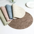 thumbnail image 2 of Nvzi Circle Placemats, 4 Pcs Light grey Leather Round Place Mats for Table, 33cm Diameter (12.99in) - Stylish Individuales para Mesa, Durable Dining Table Protectors, Easy to Clean, 2 of 4