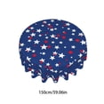 thumbnail image 3 of Oioii Nappe Ronde de 59,06 Po pour la Fête de l'Indépendance avec Motifs d'Étoiles Patriotiques Rouges, Blanches et Bleues. Imperméable et durable, Idéale pour la Cuisine, la table de Salle à Manger et la Décoration de Fête de la Fête de l'Indépendance., Bleu, 3 of 6