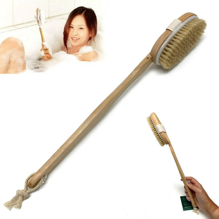 ATB Premium Natural Bristle Wooden Bath Shower Body Back Dry Skin Brush Spa Scrubber