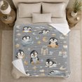thumbnail image 5 of Watercolor Baby Penguin Celestial Nursery Print, Peaceful Celestial Art Scene, Warm Flannel Blanket for Living Room and Bedroom, Celestial Art Lovers Housewarming Gift, Celestial Home Decor, 5 of 6