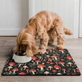 thumbnail image 2 of Psychedelic Mushroom Pet Food Mat - Trippy Absorbent Dog Bowl Mat - Non-Slip Waterproof Base - Neon Colors - Easy Clean Spill Catcher for Floors, 2 of 5