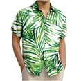 thumbnail image 2 of WAENQINLA Mens Dress Shirts Button Down Short Sleeve Hawaiian Dress Shirt Elegant Tropical Print Breathable & Stylish Tops M, 2 of 6